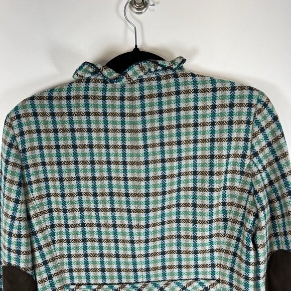Talbots Blazer Jacket Grace Fit Herringbone Elbow Patch Wool Green Women’s Sz 8 - Picture 7 of 8